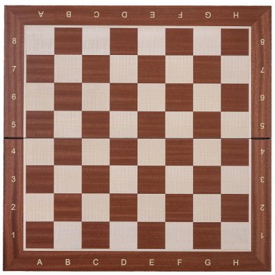 Skládací šachová deska mahagon / javor tmavý okraj -číslo 6 - 54x54 cm, pole 58 mm – Zboží Dáma