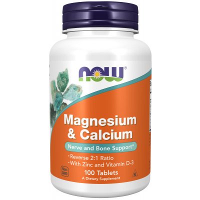 Now Foods Magnesium & Calcium Vitamin D3 + Zinek 100 tablet