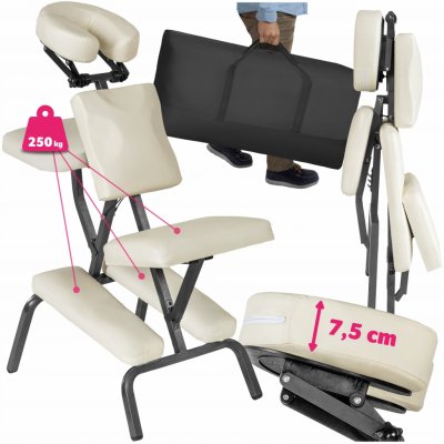 Tectake masážní křeslo z umělé kůže tectake béžové – Zboží Dáma