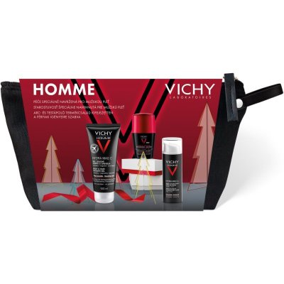 Vichy Homme sprchový gel a šampon 2 v 1 100 ml + Homme antiperspirant 50 ml + Homme hydratační péče 50 ml dárková sada – Zboží Mobilmania