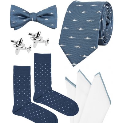 Bubibubi letadlová sada s kravatou a motýlkem modrá – Zboží Dáma