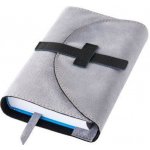 Variabilní kožený obal se sponou kůže šedá semiš – Zboží Dáma