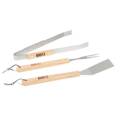 NÁČINÍ GRILOVACÍ BBQ SET 3KS 5X34CM NEREZ/DUB