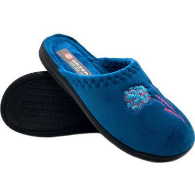 Gezer dámské papuče modré s květinou