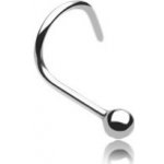 Šperky eshop zahnutý ocelový piercing do nosu lesklá kulička PC03.17 – Zboží Dáma