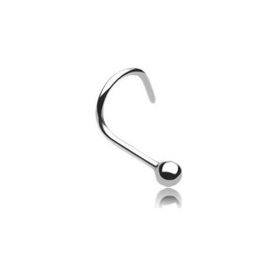 Šperky eshop zahnutý ocelový piercing do nosu lesklá kulička PC03.17 – Zboží Dáma