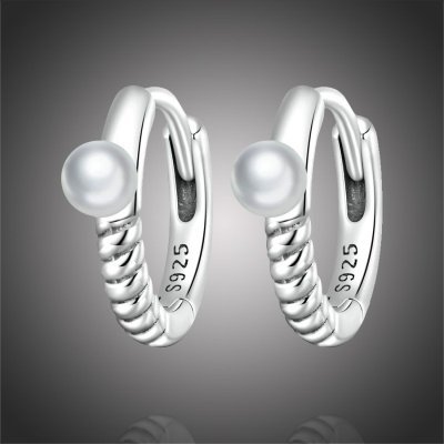 Grace Silver Jewellery stříbrné s perlou Regina E-BSE621 bílá