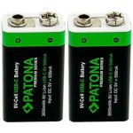 PATONA nabíjecí baterie 6F22/LR22 Li-lon 400mAh 9V s USB-C nabíjením, 2ks v balení – Zboží Živě