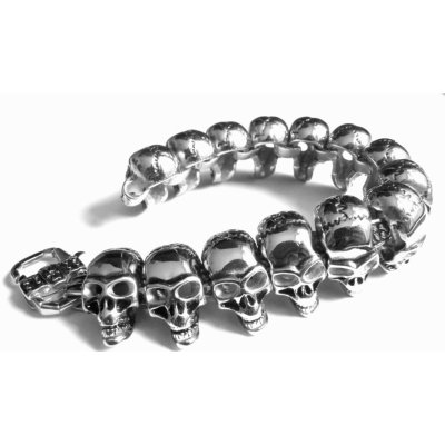 Steel Jewelry náramek lebky z chirurgické oceli NR160103