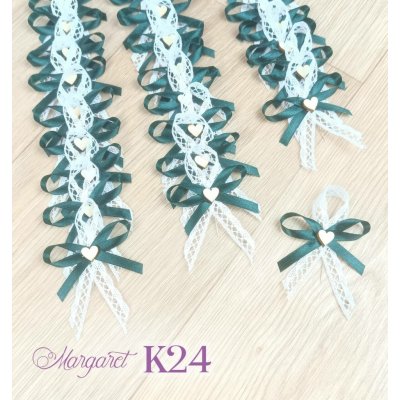 Krajkové svatební vývazky K24 (Bottle Green) – Sleviste.cz