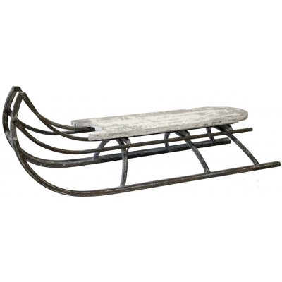 Přírodní antik kovové zdobené sáně Vintage - 86*29*32 cm - Chic Antique – Hledejceny.cz