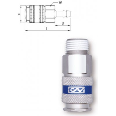 GAV BEZPEČNOSTNÍ RYCHLOSPOJKA MAGNUM 4000 STL.VZDUCH S HADIČNÍKEM D13mm – Hledejceny.cz