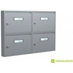 Poštovní schránka E-01 paneláková - na stěnu - lakovaná - RAL 7040 STR. - ŠEDÁ – Hledejceny.cz