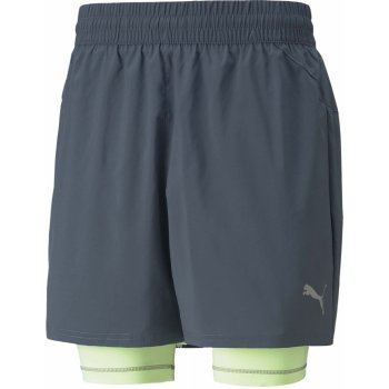 Puma pánské kraťasy RUN 2IN1 5 short DARK SLATE-FIZZY LIG 52104942 šedá