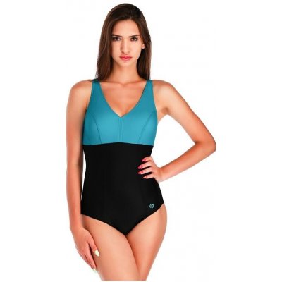 Lago jednodílné dámské plavky černo-tyrkysové – Sleviste.cz