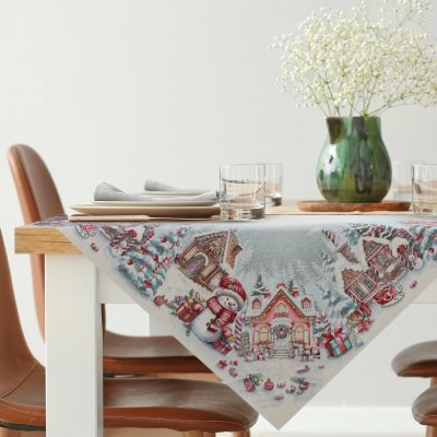 Eurofirany Vánoční gobelínový ubrus NOELVILLE 100X100cm – Zboží Mobilmania