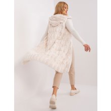 Ecru dámská kožešinová vesta s podšívkou Wool Fashion Italia Ecru