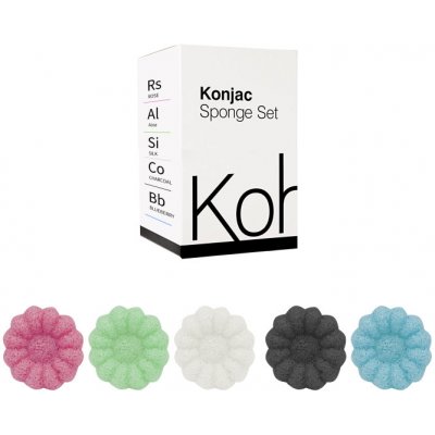 Kohle Company Konjakové houbičky dárková sada Mix 5 ks