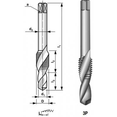 Metrický kombinovaný závitník Bučovice Tools M 10 / HSS