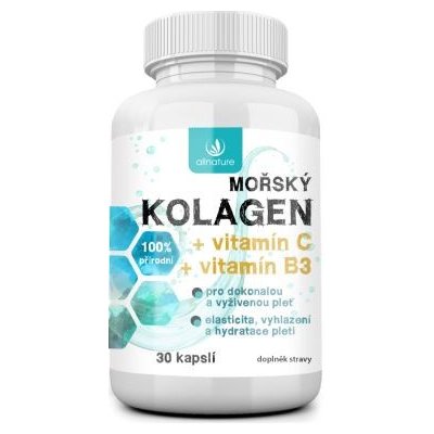 Allnature mořský kolagen collagen + VIT. C + VIT B3 30 kapslí