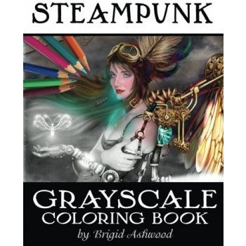 Steampunk Grayscale Coloring Book