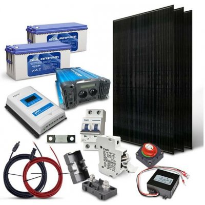 SOLARFAM solární sestava ostrovní 1110Wp 24V baterie 200Ah měnič 230VAC 2000W – Hledejceny.cz
