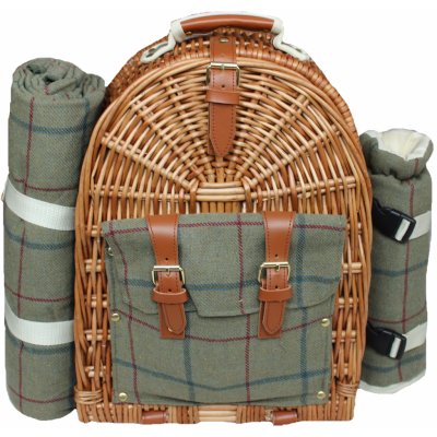 Willow Direct Britský proutěný piknikový batoh GREEN TWEED pro 2 osoby s  dekou od 2 450 Kč - Heureka.cz