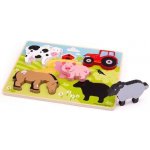 Bigjigs široké vkládací puzzle Farma tloušťka 2 cm – Zbozi.Blesk.cz