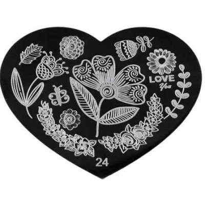 Starnails Razítkovací destička S24 Kytky Love You – Zboží Dáma