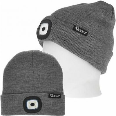 GEKO čepice s LED světlem USB nabíjení šedá G90410 – Zboží Dáma