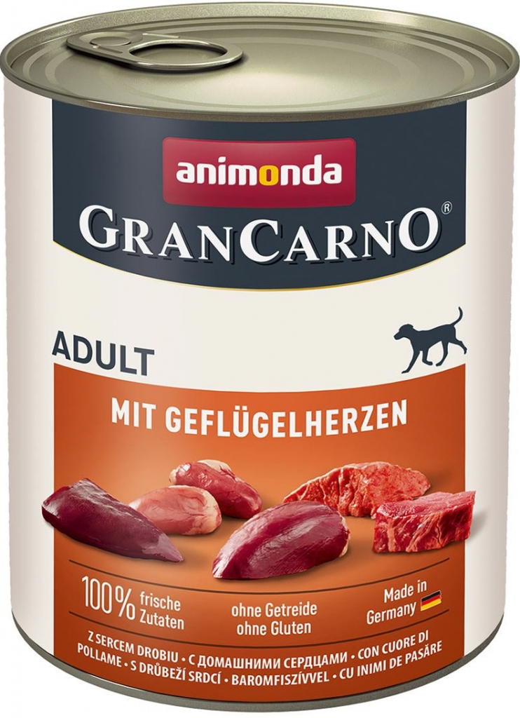 Animonda Gran Carno Adult Drůbeží srdce 6 x 800 g