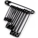 Pro Háčkování Špendlík zavírací černý 12 ks mix velikostí – Zboží Dáma