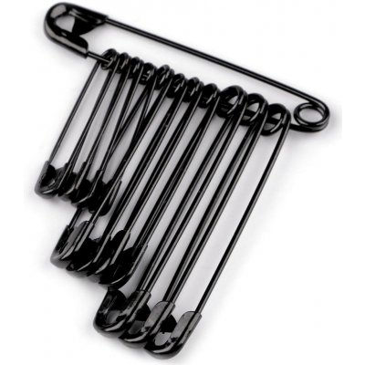 Pro Háčkování Špendlík zavírací černý 12 ks mix velikostí – Zboží Dáma