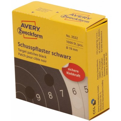 Avery Zweckform 3522 Záslepky na terč 19 mm 1.000 ks černé – Hledejceny.cz