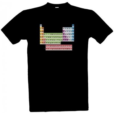 Tričko s potiskem Periodická tabulka pánské Černá – Zboží Mobilmania