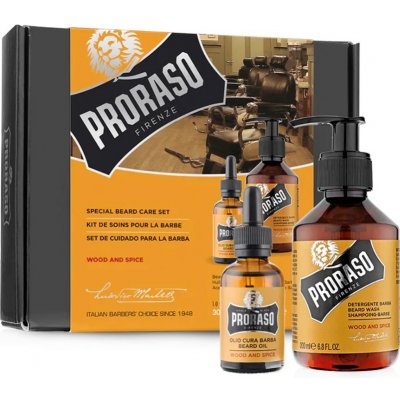 Proraso Wood and Spice olej na vousy 30 ml + šampon na vousy 200 ml dárková sada – Zboží Mobilmania