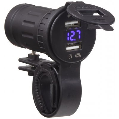 Nabíječka USB STU 34705 s voltmetrem na motocykl – Sleviste.cz