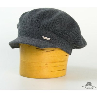 Pletený baret s kšiltem jednobarevný šedá – Hledejceny.cz