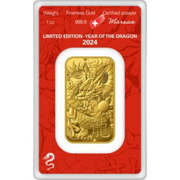 Argor-Heraeus zlatý slitek Limited edition Rok draka 1 oz