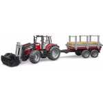 Bruder 2046 Massey Ferguson 7480 s čelním nakladačem a přepravníkem dřeva 1:16 – Hledejceny.cz