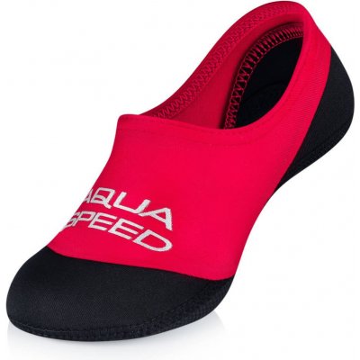 AQUA SPEED Ponožky na plavání Neo Red/Black Pattern