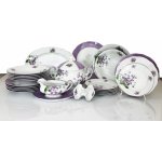 Leander 1907 Jídelní souprava Sabina s platinovým pásk 25 dílná – Zboží Dáma