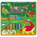 Amos Barvy na sklo Dinosaurus sada 10 barev 10,5 ml + 12 sklíček – Sleviste.cz