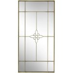 Chic Antique Mosazné antik kovové nástěnné zrcadlo s květem Ariel - 90*2*180 cm - Chic Antique – Hledejceny.cz