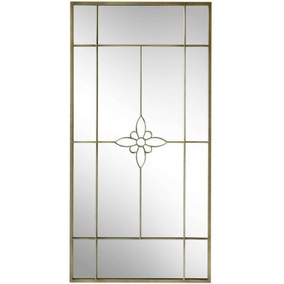 Chic Antique Mosazné antik kovové nástěnné zrcadlo s květem Ariel - 90*2*180 cm - Chic Antique – Hledejceny.cz