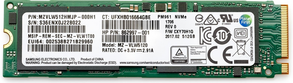 HP 512GB PCIe NVME TLC SSD, 406L8AA