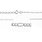 Zlatnictví zlatíčko stříbrný náramek na nohu figaro 3+1 000.00023 – Zboží Dáma