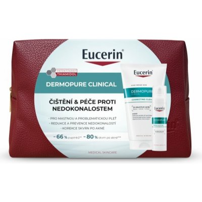 Eucerin DermoPure Clinical Correcting Cleanser exfoliační čisticí gel na obličej a tělo 150 ml + Eucerin DermoPure Clinical Triple Action fluid proti nedokonalostem aknózní pleti 40 ml – Zboží Dáma