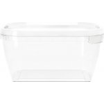 Obdélníkový kelímek s víčkem, transparentní, 1250 ml – Zboží Mobilmania