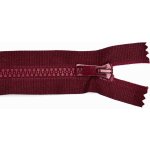 Kostěný zip dělitelný 45 cm vínově červený – Zboží Mobilmania